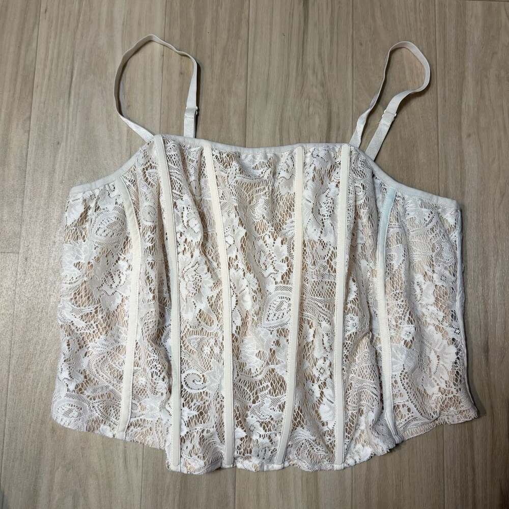 Torrid Lace Corset Cami Top Size 2 White Cream